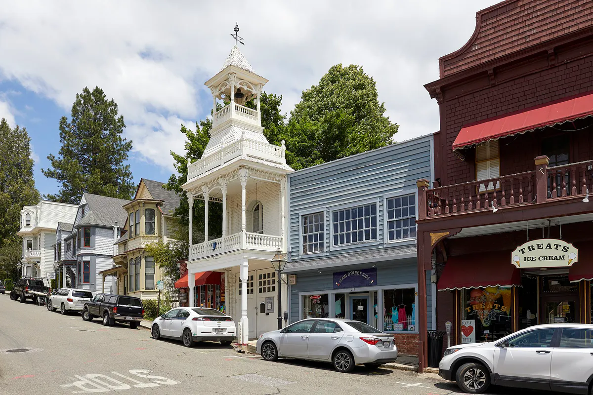 Houses on Main Street, Nevada City, California