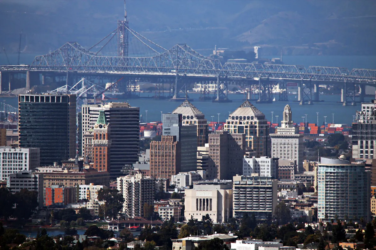 OAKLAND, CA, USA - Skyline and Bridge, California