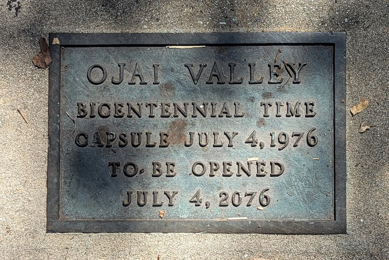 Ojai Valley Bicentennial Time Capsule - Ojai, CA, California