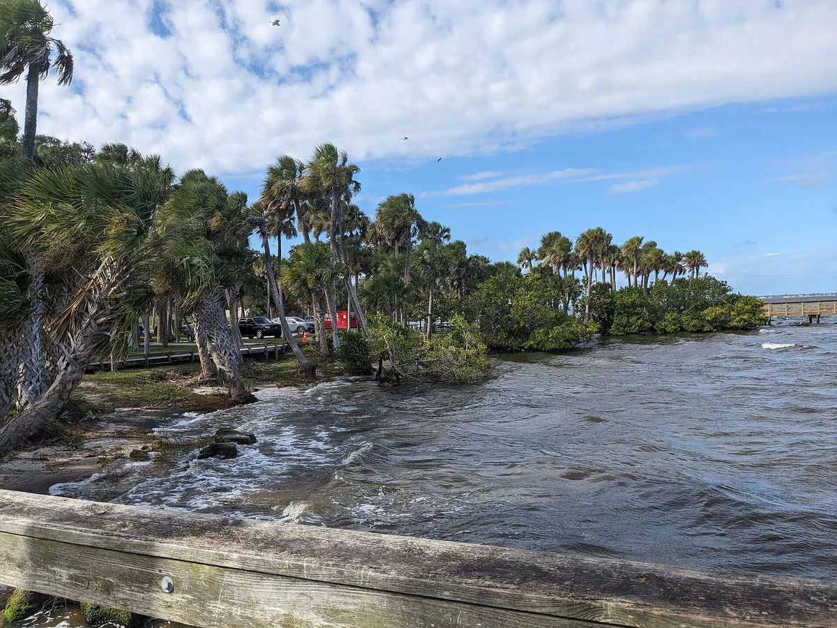 Looking north from the south dock, Castaways Point Park, Palm Bay, Florida