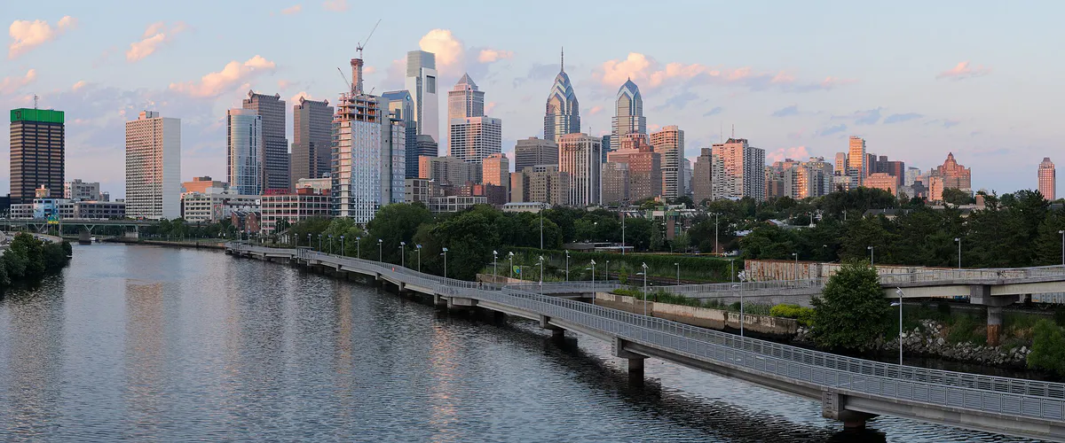 Philadelphia from South Street Bridge July 2016 panorama 2, Pennsylvania