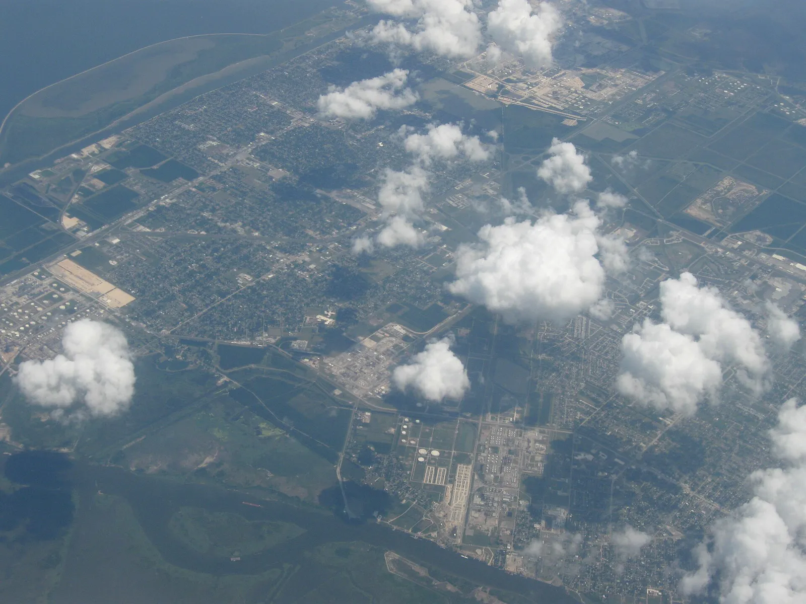 Aerial view of Port Arthur, Texas