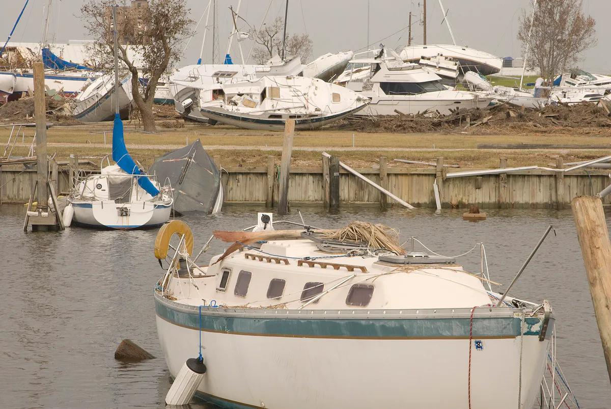 FEMA - 38748 - Damaged boats in Texas in Port Arthur, Texas