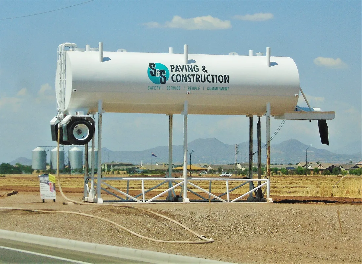 Tanker roadside advertising in Queen Creek, Arizona 1