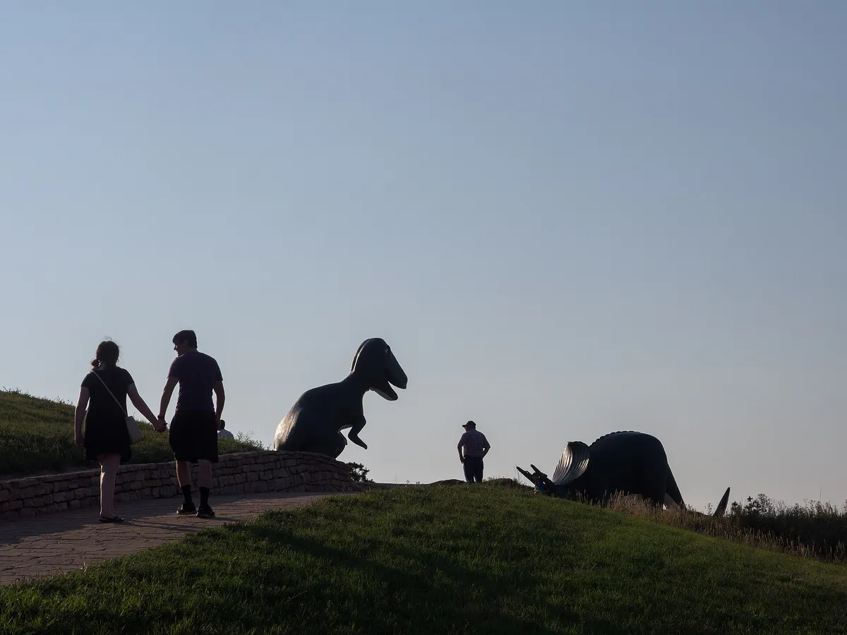 Dinosaur Park visitors in Rapid City, South Dakota