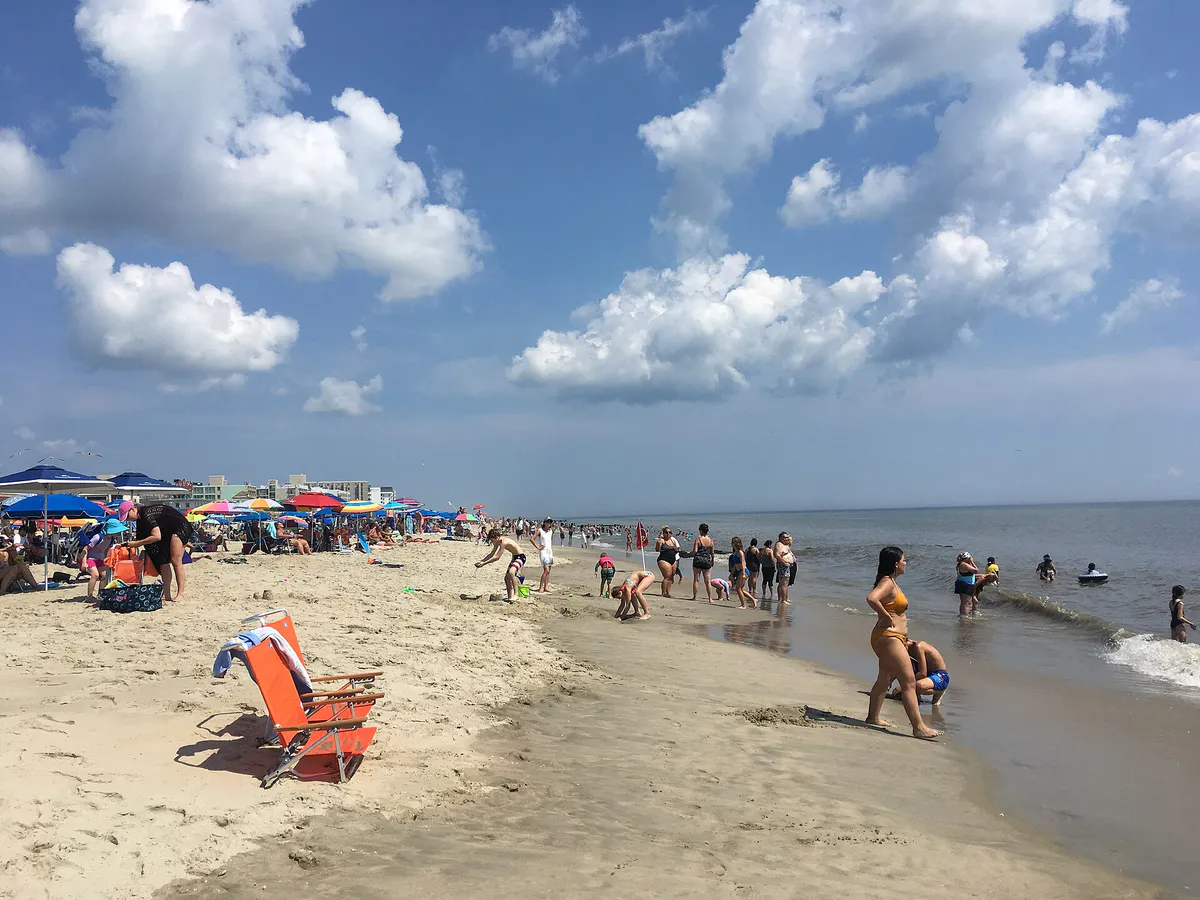 Rehoboth Beach looking north at Delaware Avenue July 2020