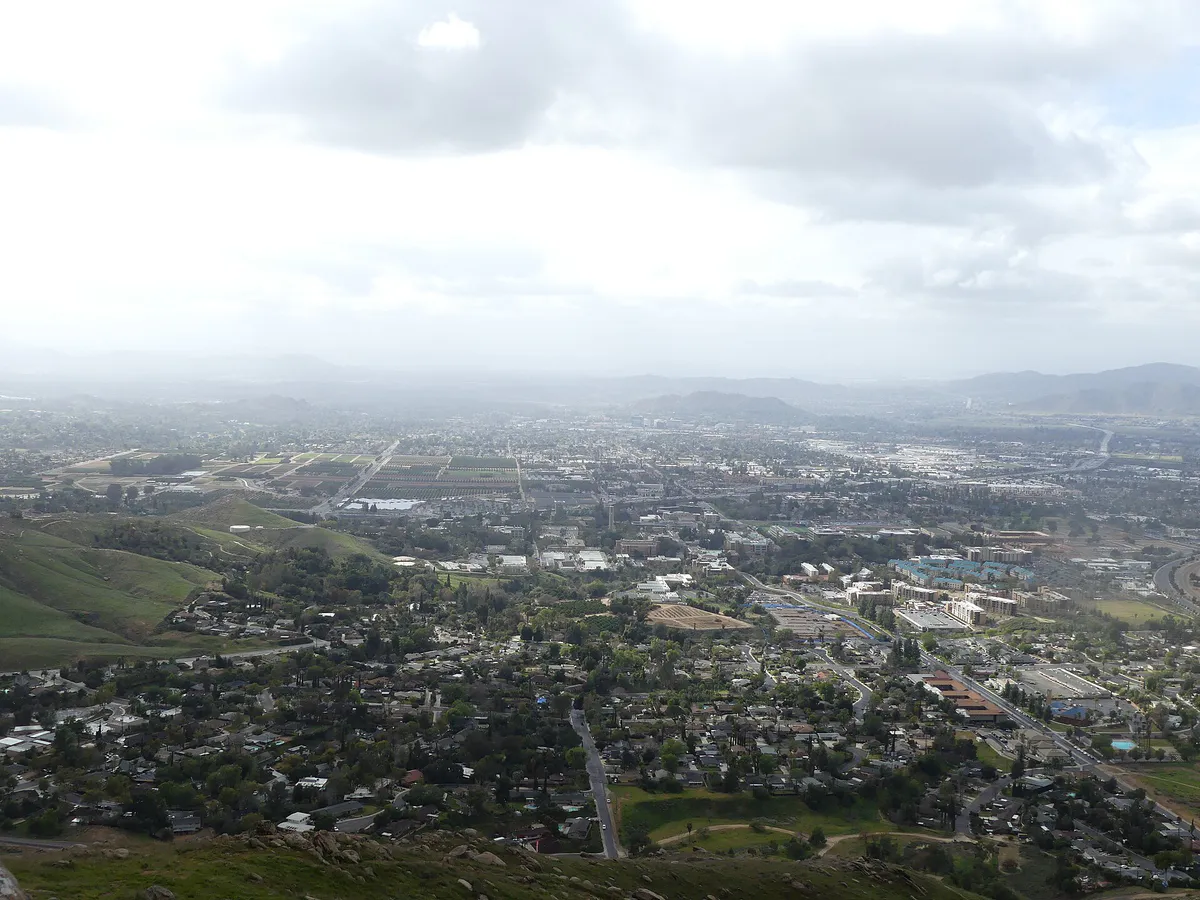 UC Riverside campus as viewed from Box Spring Mountain, California