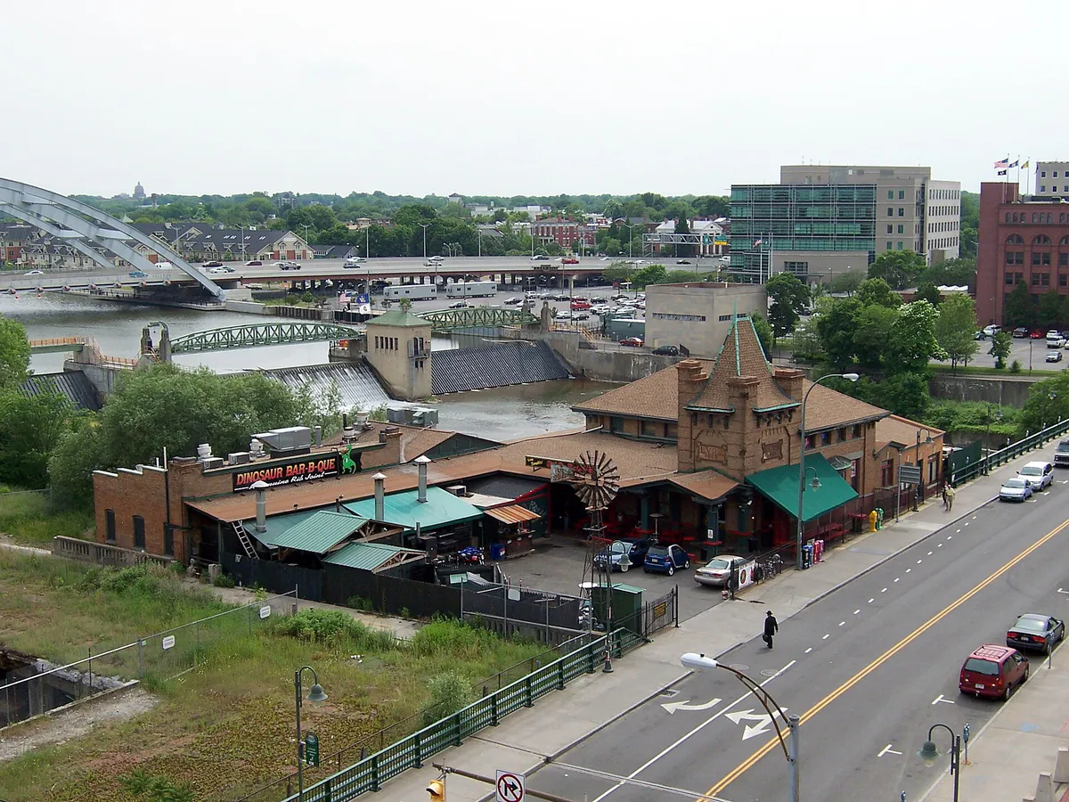 Rochester - Dinosaur BBQ aerial view, New York
