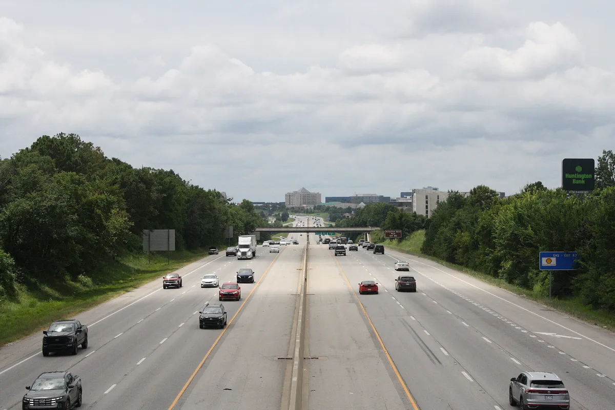 Looking south along I-49 in Rogers, AR 001, Arkansas