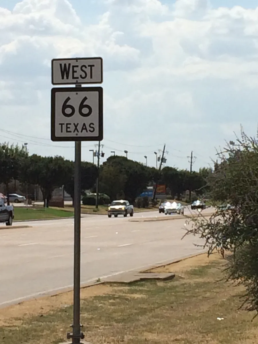 Texas State Highway 66 west signpost in Rowlett TX