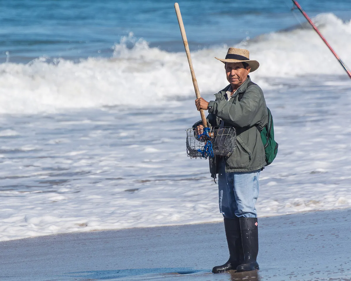 Fisherman at Salinas River NWR, California