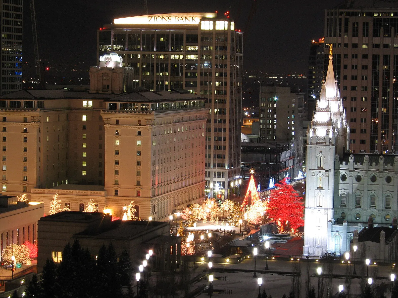 Main Street Plaza in Salt Lake City at Christmas time, 2009, Utah