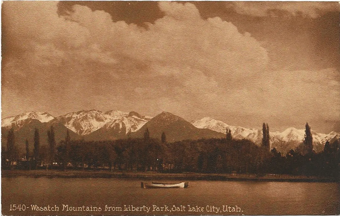 Wastch Mountains from Liberty Park, Salt Lake City, Utah