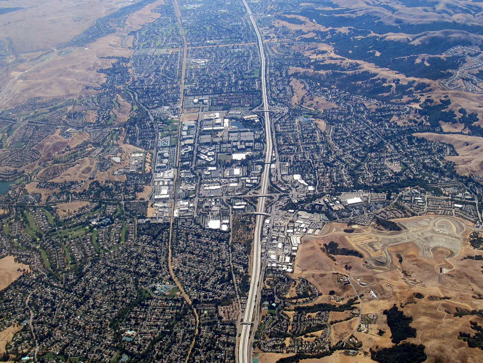 San Ramon aerial view, September 2017, California