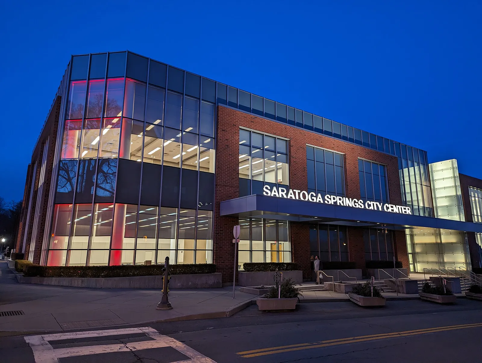 Saratoga Springs City Center at dusk, New York