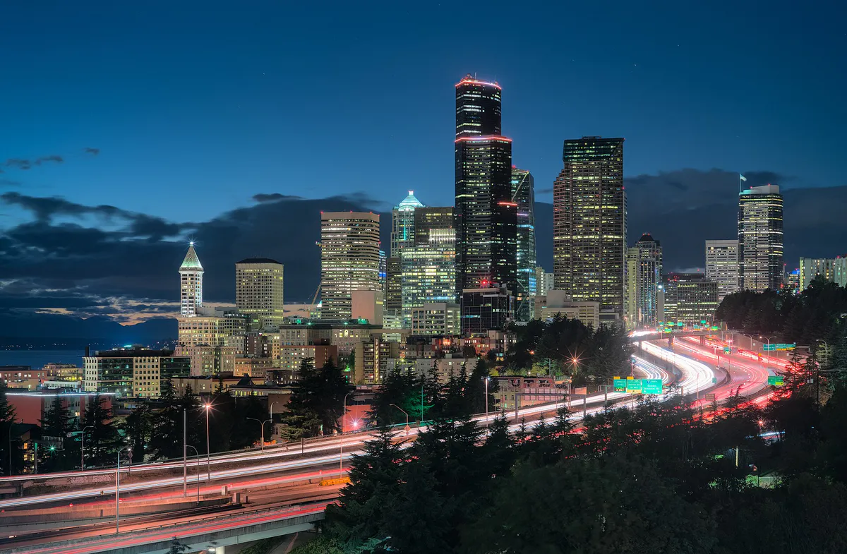 Seattle I-5 skyline dllu, Washington