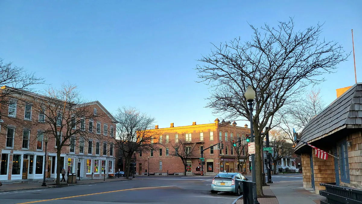 Genesee street as seen from foot of Jordan and Skaneateles lake pier, Skaneateles, NY, New York
