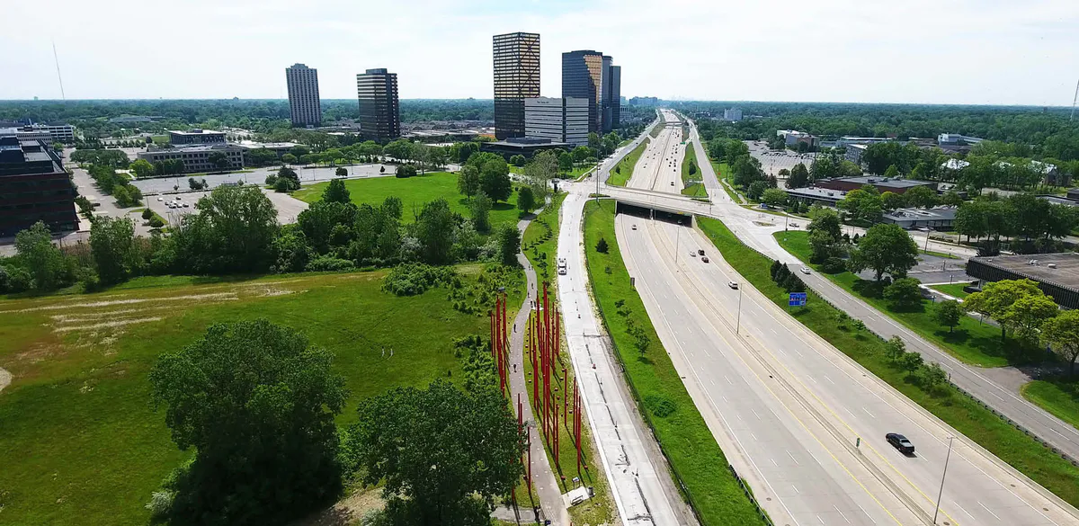 Aerial Photo of Southfield City Centre Trail, Michigan