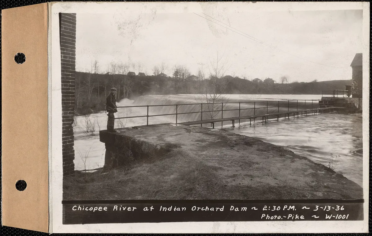 Chicopee River at Indian Orchard dam, Ludlow and Springfield, Mass., 2-30 PM, Mar. 13, 1936 - DPLA - f1454f15145784ce0d1272d42563fa58, Massachusetts