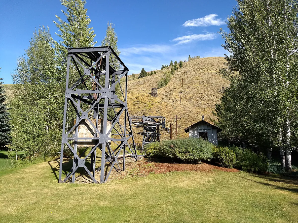 The chairlift at Ruud - Proctor Mountain in Sun Valley, Idaho USA (one of the first chairlifts ever)