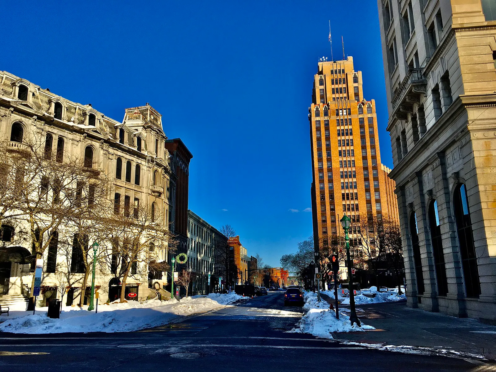 Water Street looking east from Clinton Square, Hanover Square Historic District, Syracuse, New York - 20210221