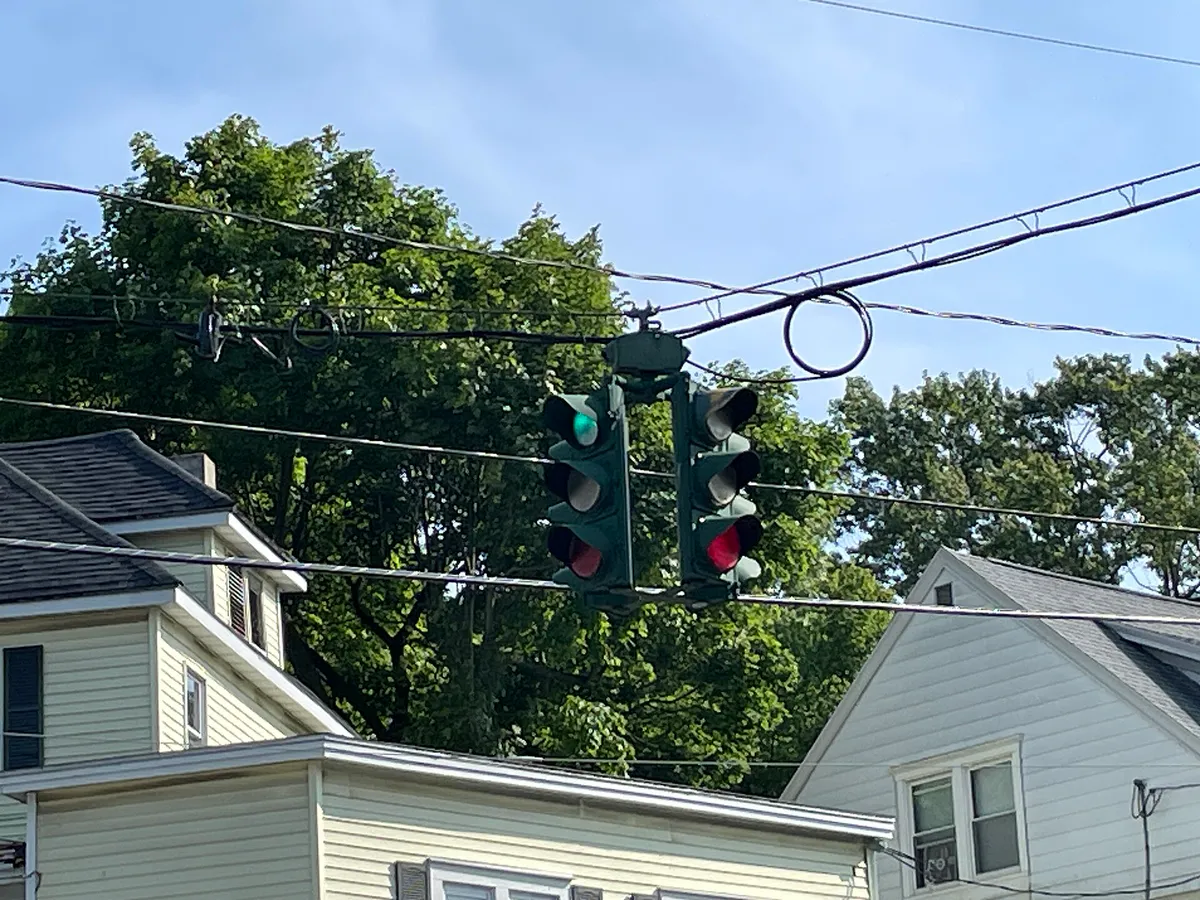 Green-over-red traffic light in Syracuse NY, New York