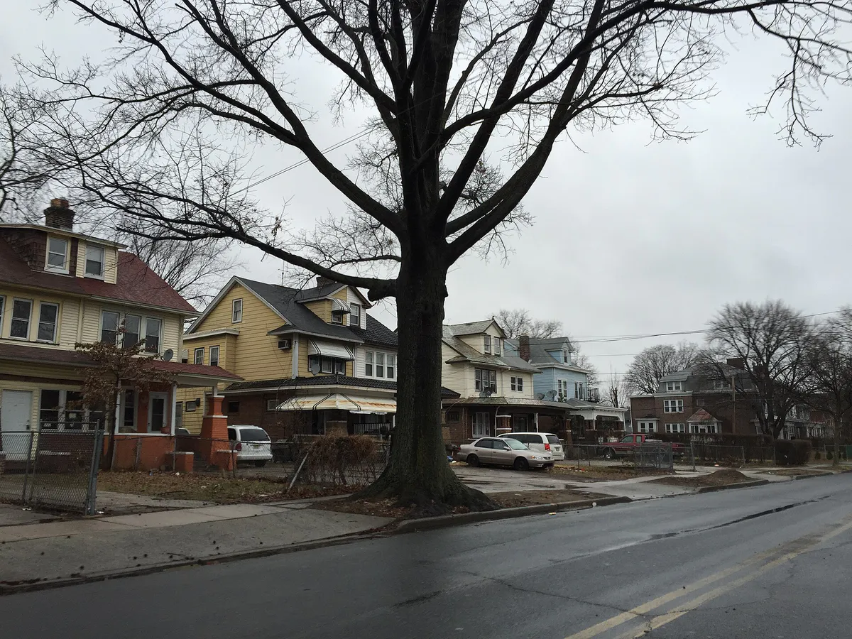 2016-02-23 13 01 00 Houses along Greenwood Avenue (New Jersey Route 33) near Quinton Avenue in the Wilbur section of Trenton, New Jersey