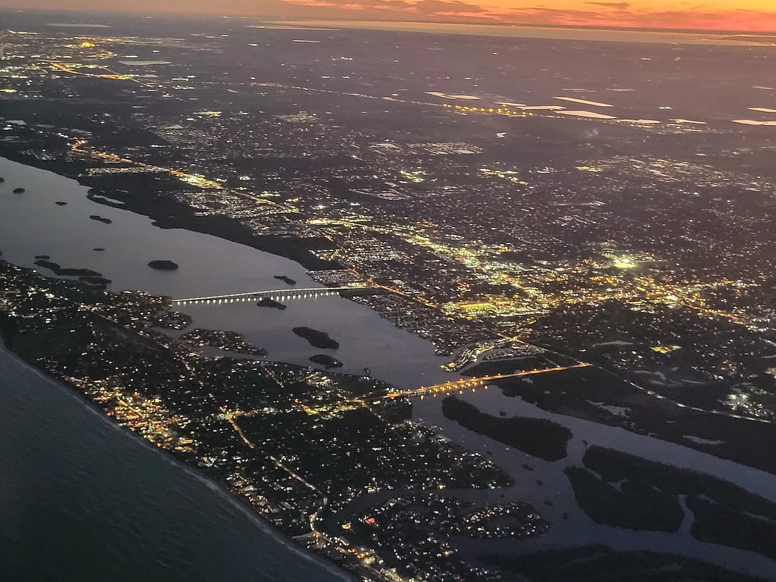 Vero Beach arial view at night (2023), Florida