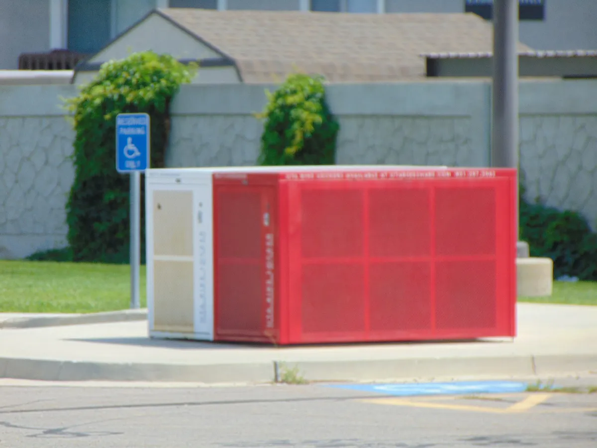 Bicycle lockers at 3025 S Decker Lake Dr Park & Ride, Aug 17 in West Valley City, Utah