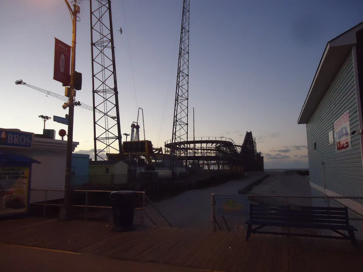 Amusement park early morning Wildwood New Jersey