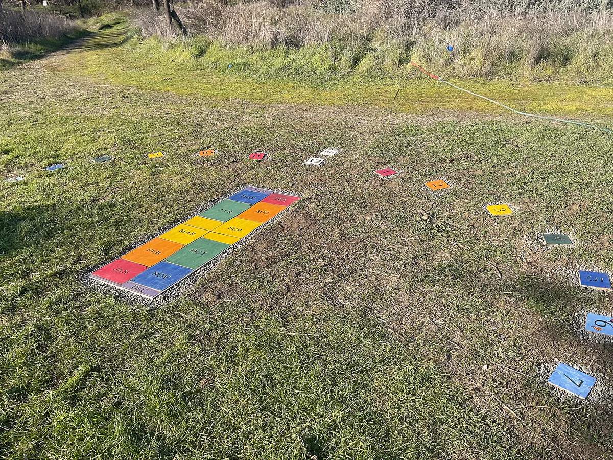 Analemmatic sundial, Cache Creek Nature Preserve, Woodland, CA, California