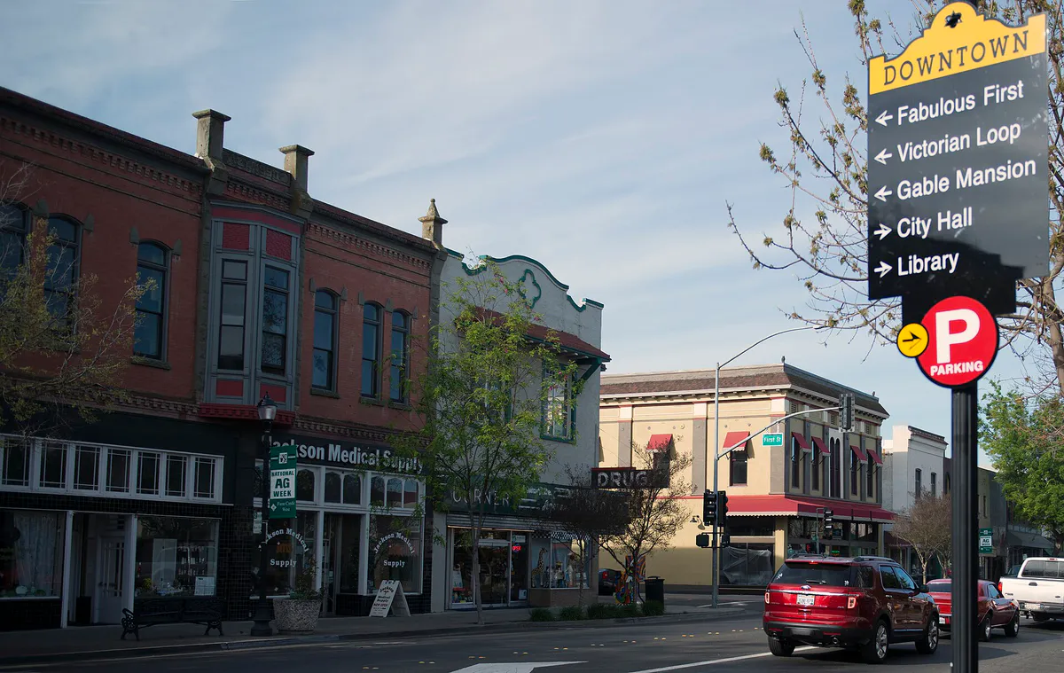 Downtown Woodland (cropped), California